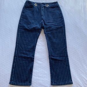 Blue and White Striped Jeans